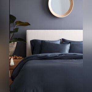 Quince Bamboo Duvet Cover Set Nightfall Blue Size King/CalKing